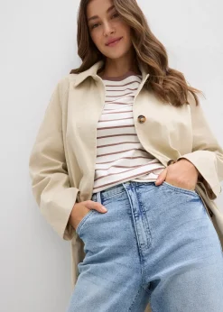 Jean mom taille haute, peu extensible, cropped