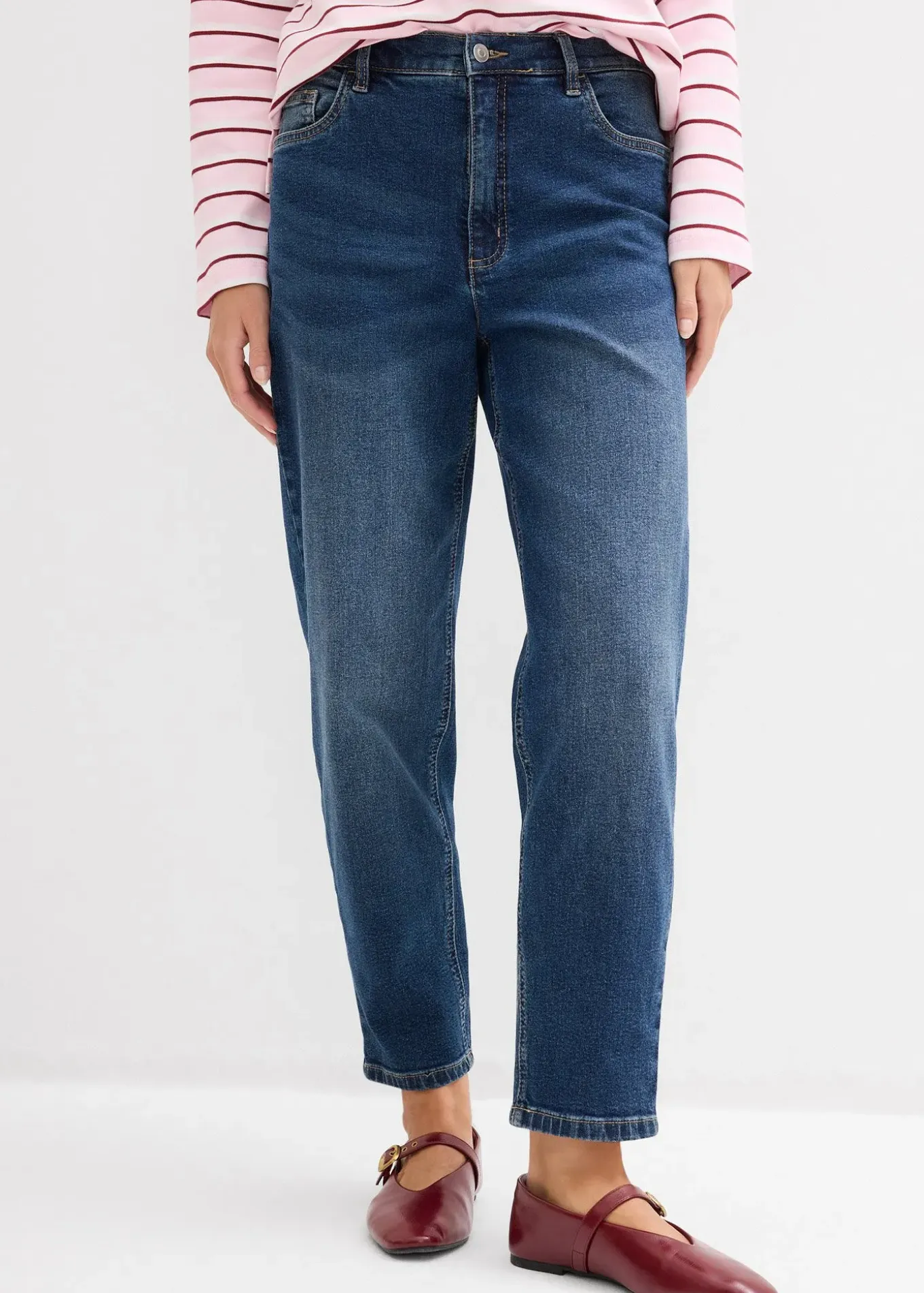 Jean mom taille haute, raccourci