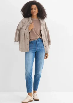 Jean mom taille haute, raccourci