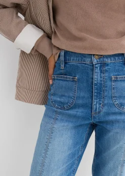 Jean mom taille haute, raccourci