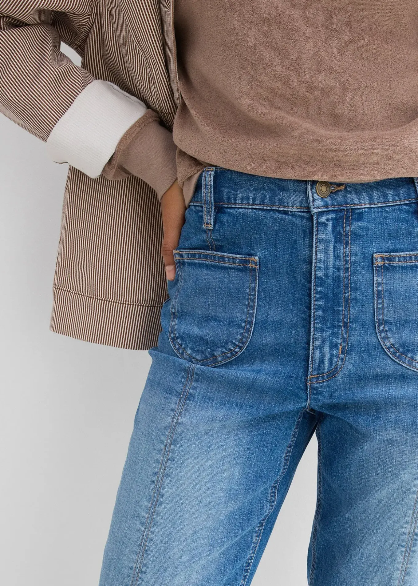 Jean mom taille haute, raccourci