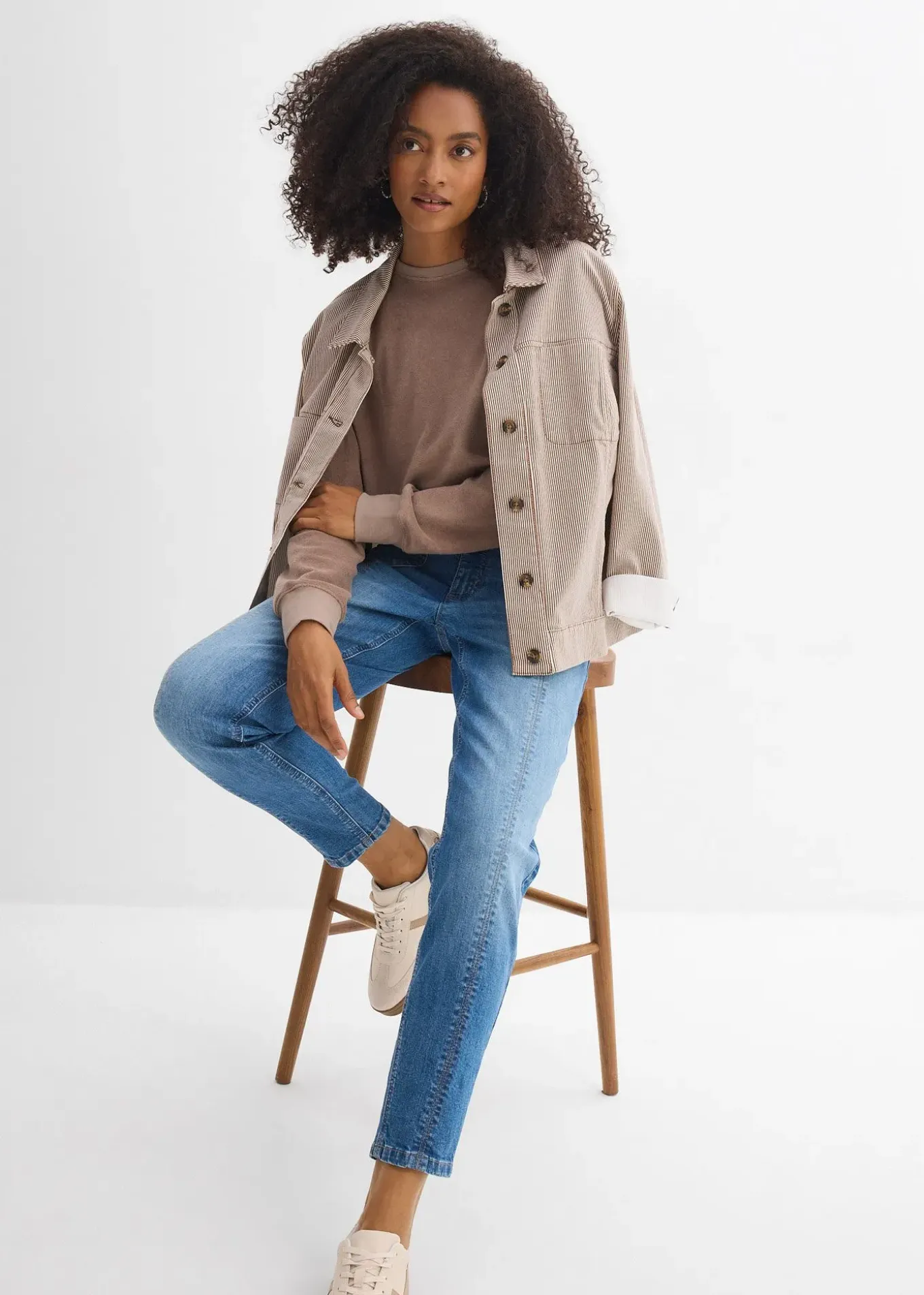 Jean mom taille haute, raccourci