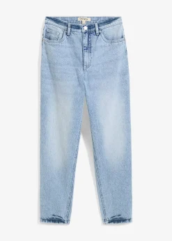 Jean mom taille haute, raccourci, peu extensible