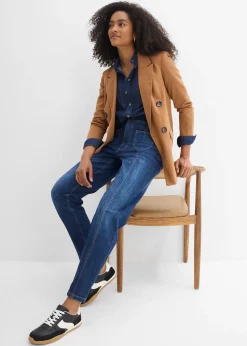 Jean mom taille haute, raccourci