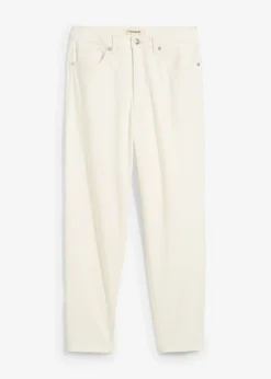 Jean mom taille haute, raccourci, peu extensible