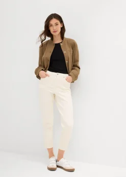 Jean mom taille haute, raccourci, peu extensible