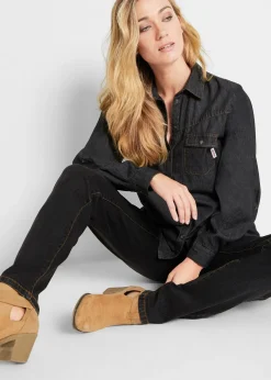 Jean Mom taille mi-haute, long