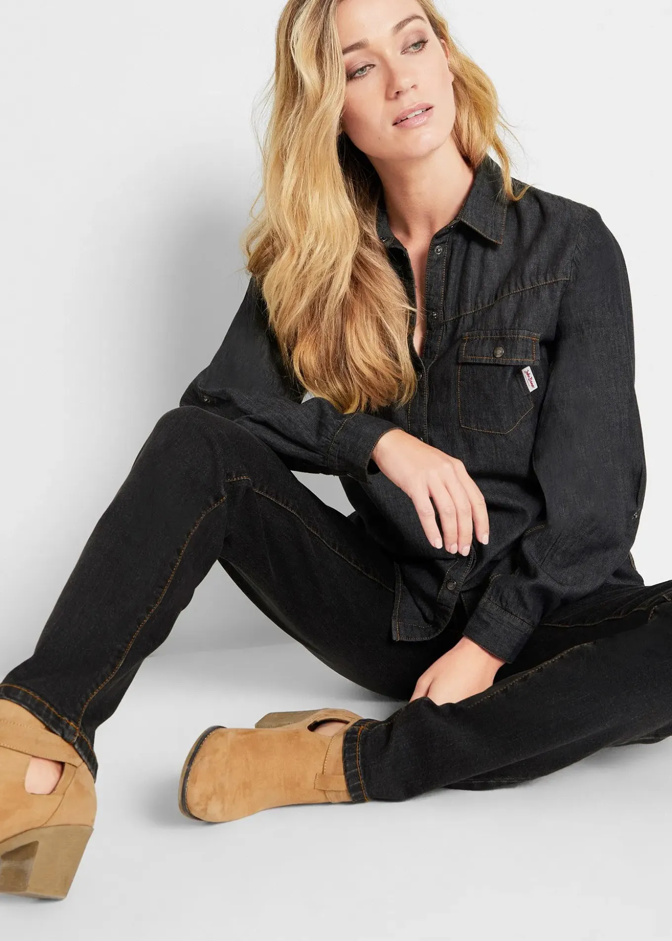 Jean Mom taille mi-haute, long