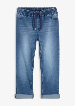 Jean paper bag à taille mi-haute élastiquée