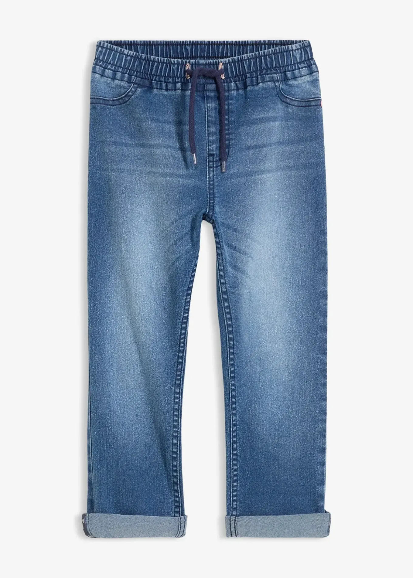 Jean paper bag à taille mi-haute élastiquée