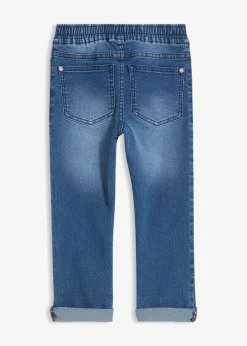 Jean paper bag à taille mi-haute élastiquée