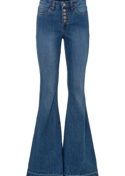 Jean pattes d’éph avec ourlets effilochés