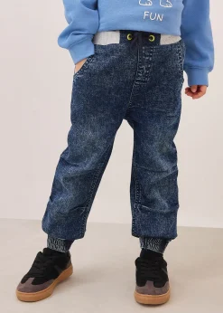 Jean regular à taille élastiquée