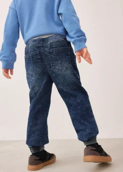 Jean regular à taille élastiquée