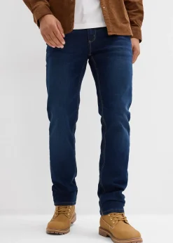 Jean regular extensible avec doublure chaude en jersey et taille élastiquée, droit