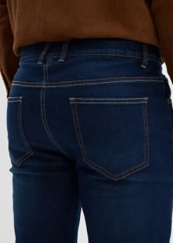 Jean regular extensible avec doublure chaude en jersey et taille élastiquée, droit