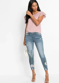 Jean skinny extensible à taille mi-haute
