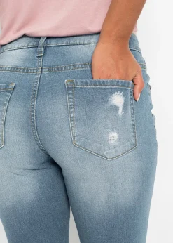 Jean skinny extensible à taille mi-haute