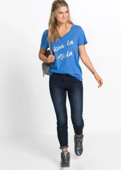 Jean skinny, taille mi-haute, raccourci