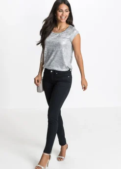 Jean skinny taille mi-haute, raccourci