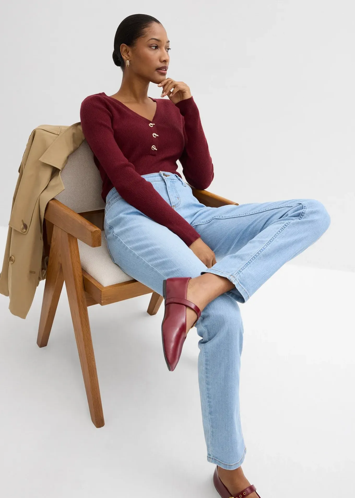 Jean skinny taille mi-haute, extensible