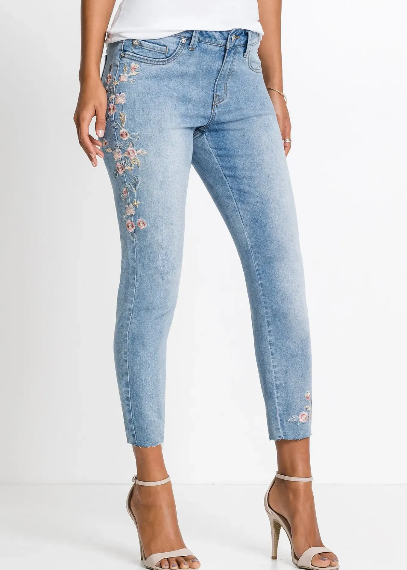 Jean skinny taille mi-haute, raccourci
