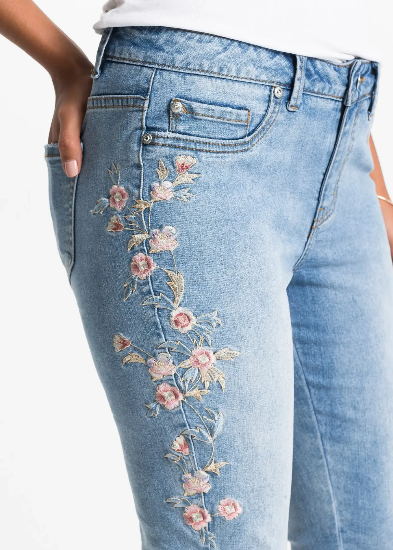 Jean skinny taille mi-haute, raccourci
