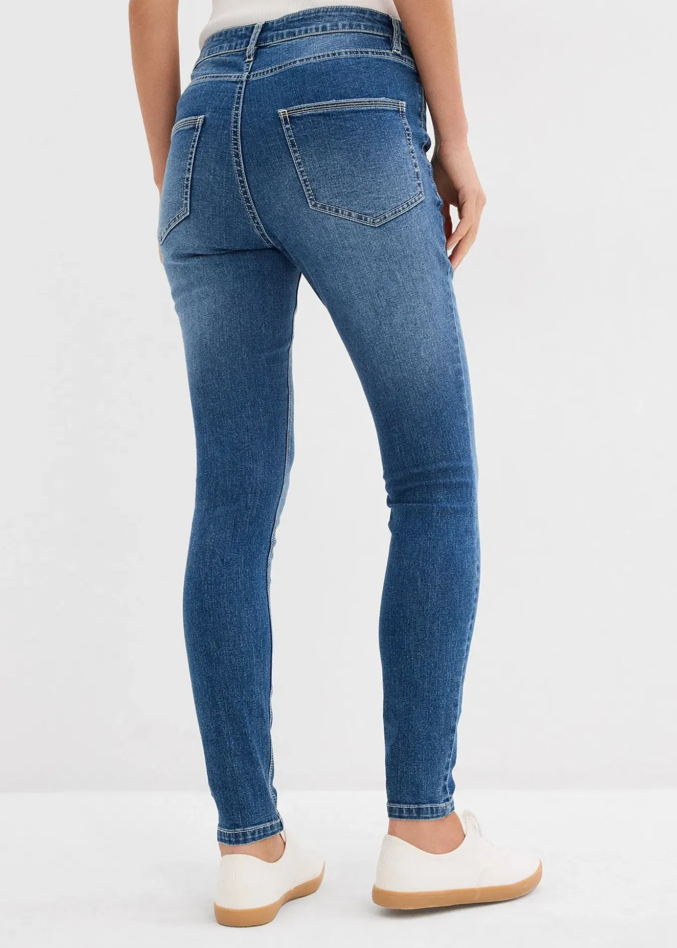 Jean skinny taille mi-haute, cropped