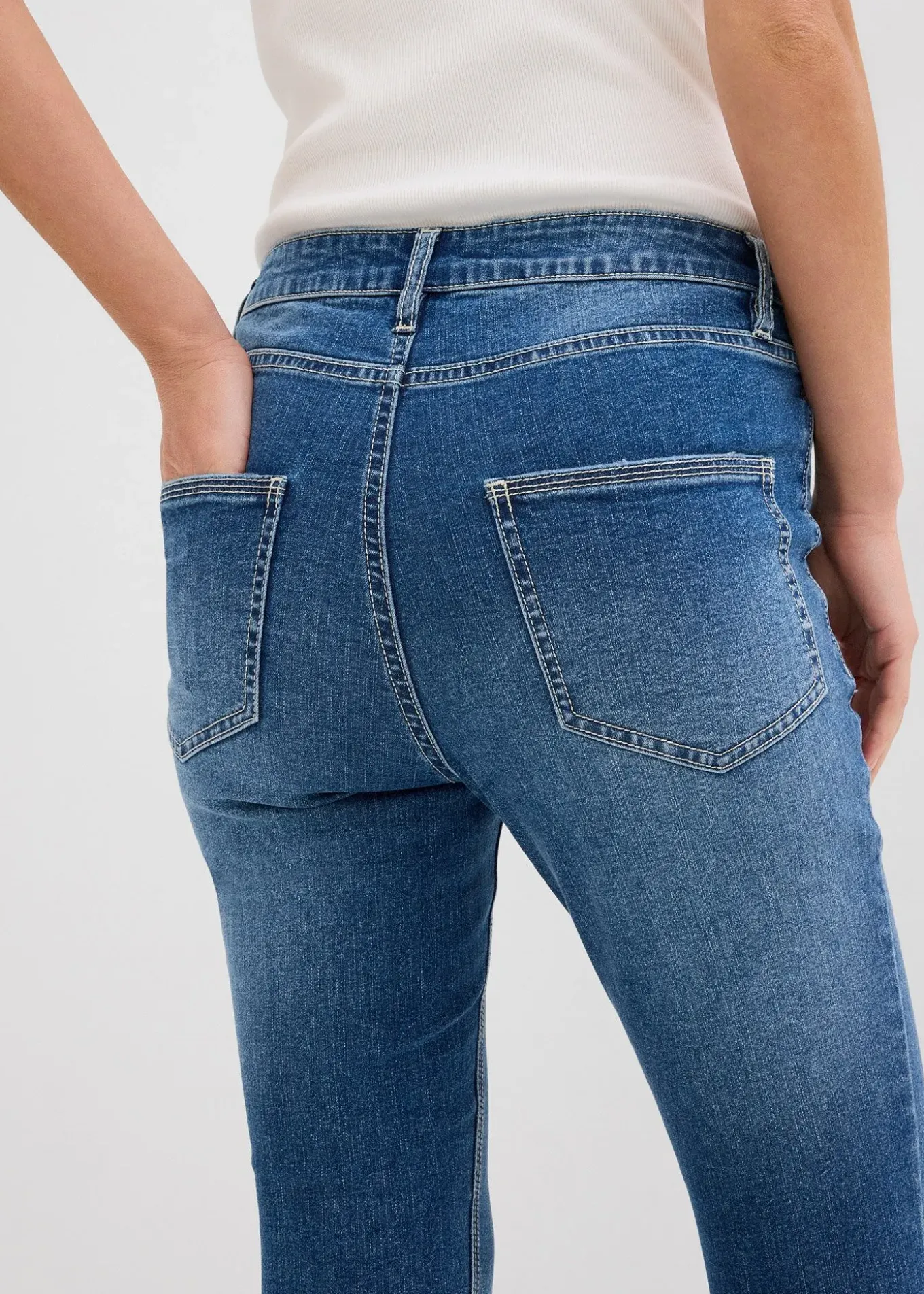 Jean skinny taille mi-haute, cropped