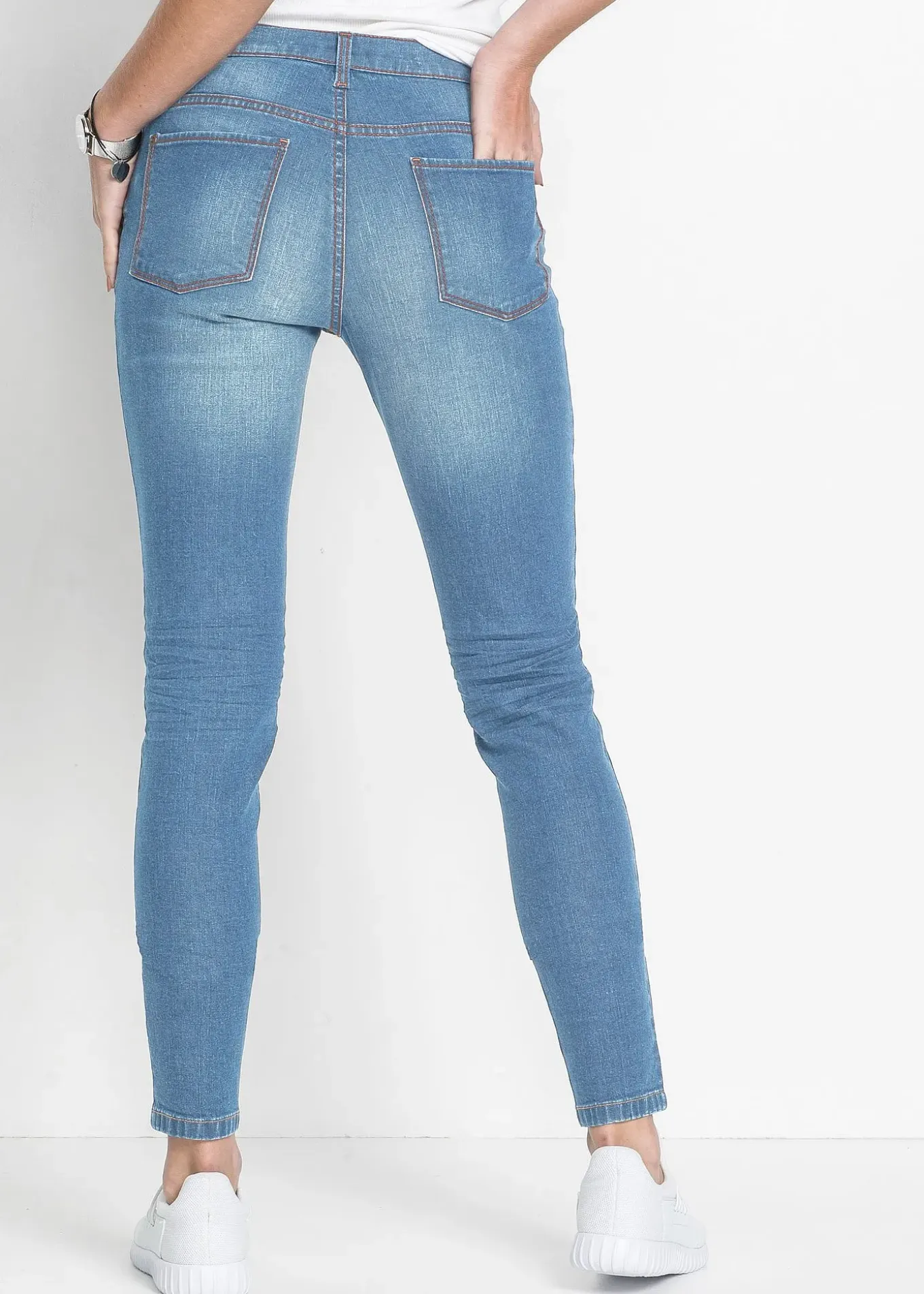 Jean skinny, taille mi-haute, raccourci