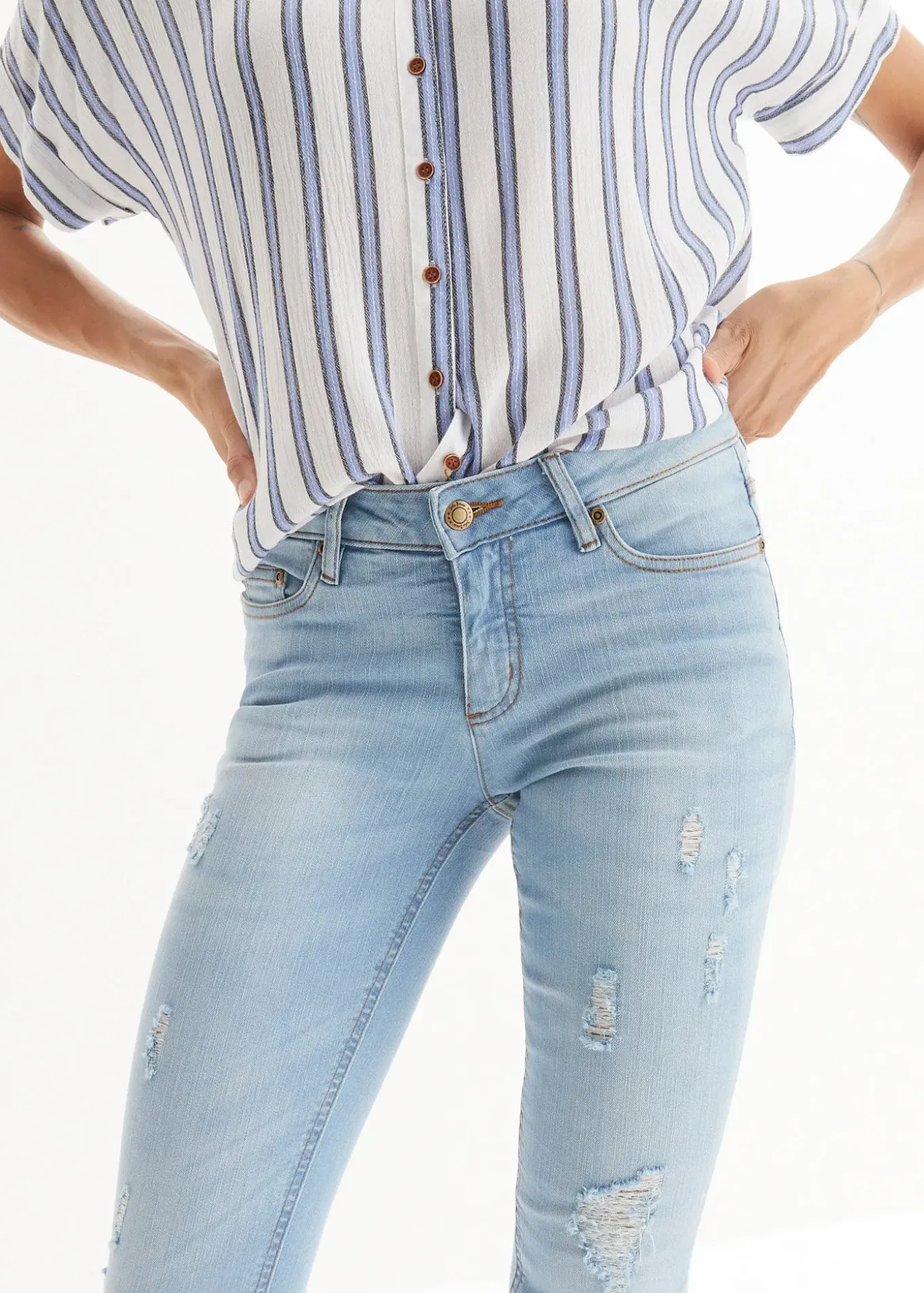 Jean skinny taille mi-haute, extensible