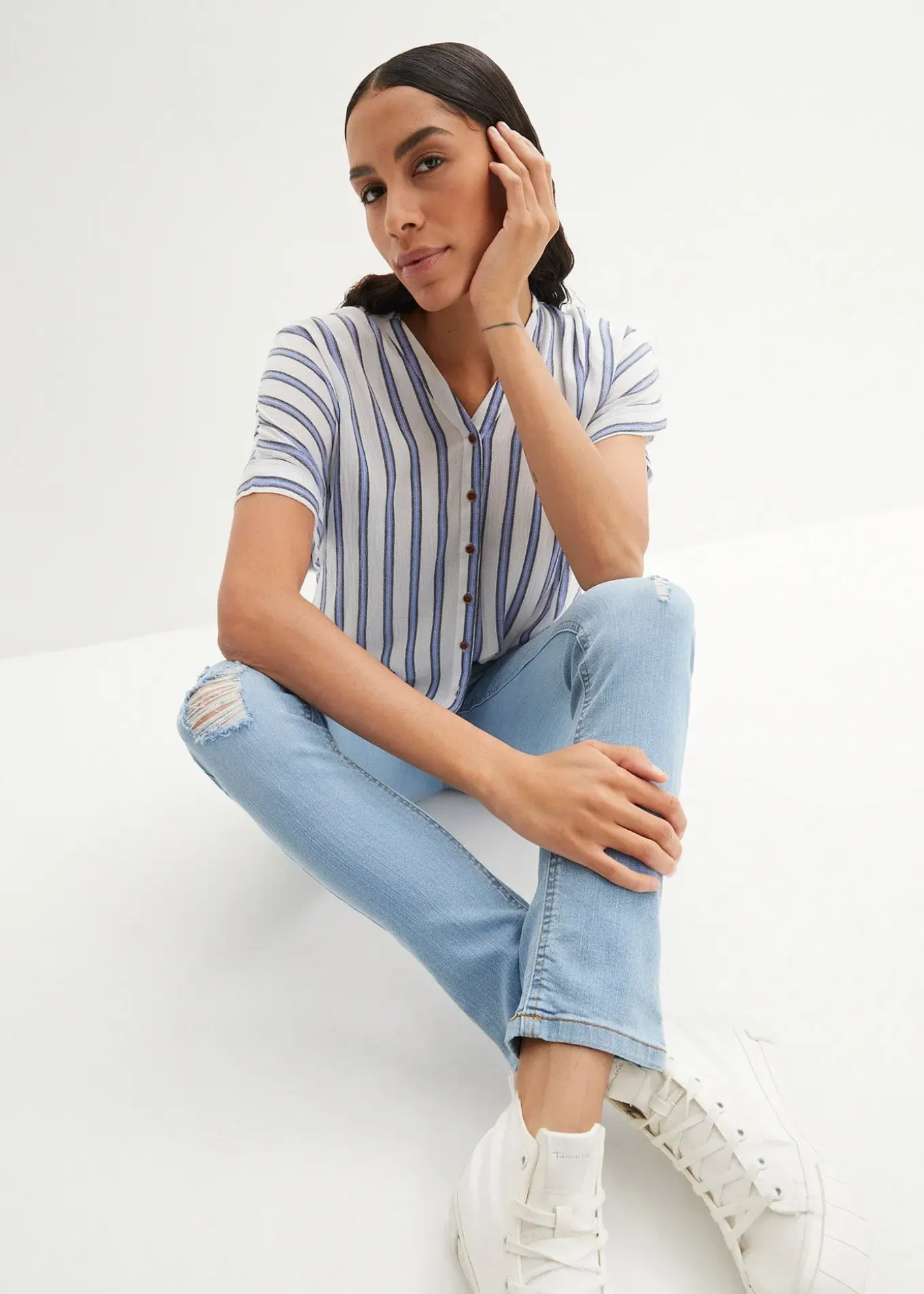 Jean skinny taille mi-haute, extensible