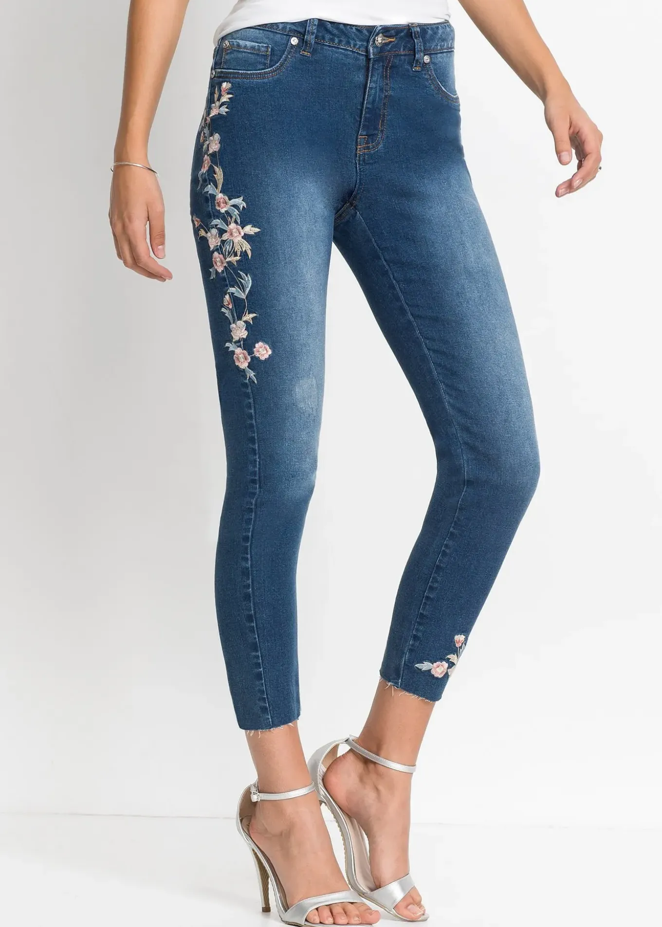Jean skinny taille mi-haute, raccourci