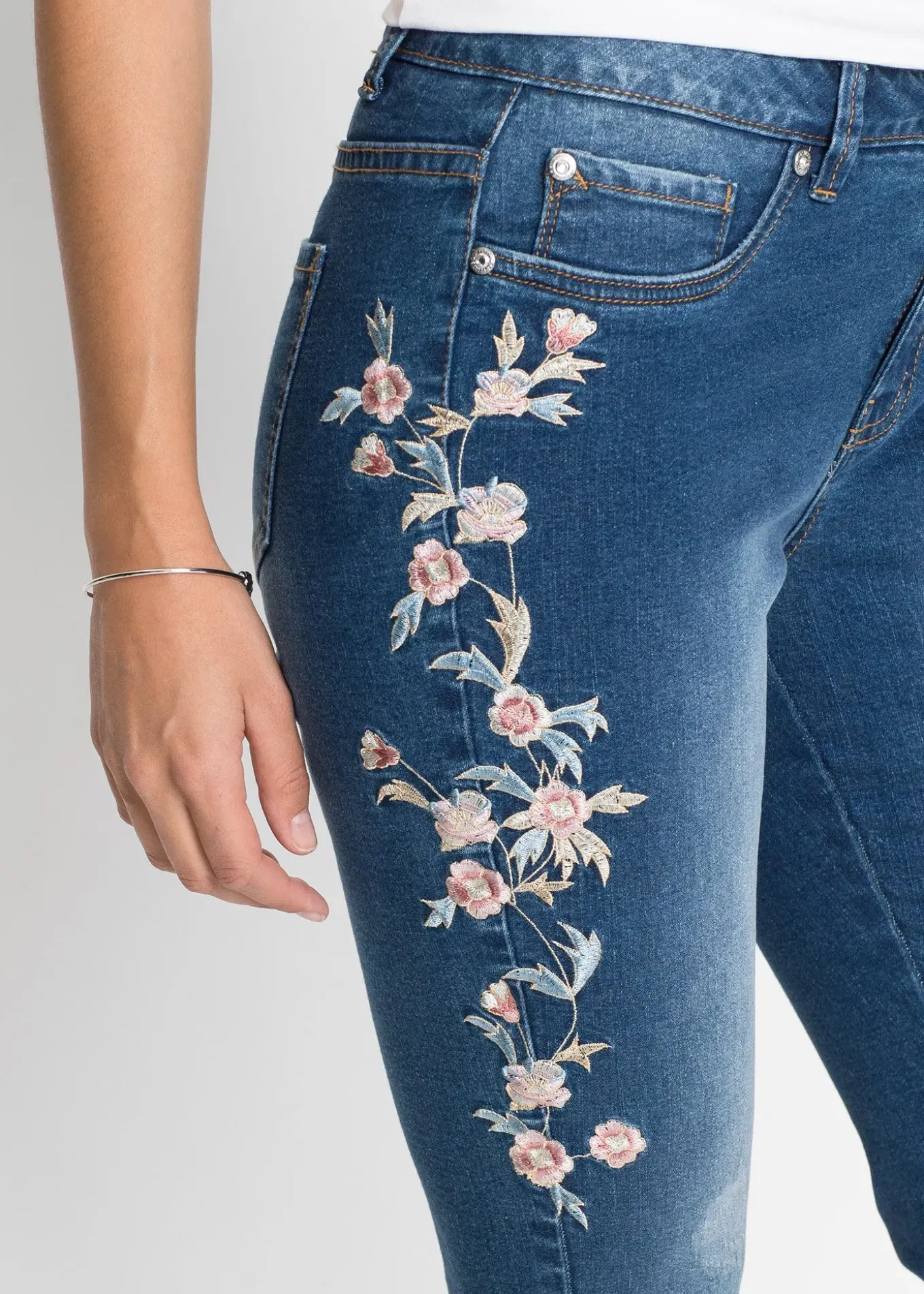 Jean skinny taille mi-haute, raccourci