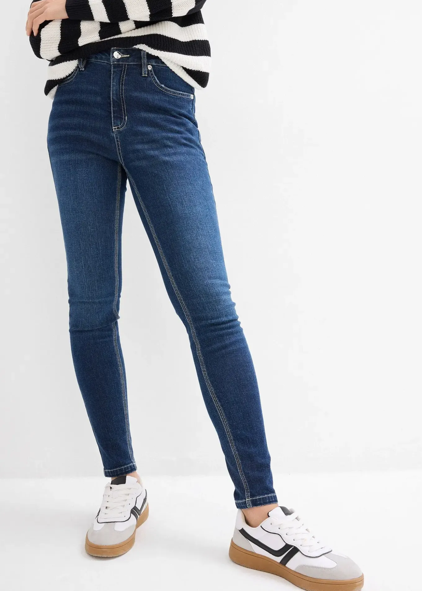 Jean skinny taille mi-haute, cropped