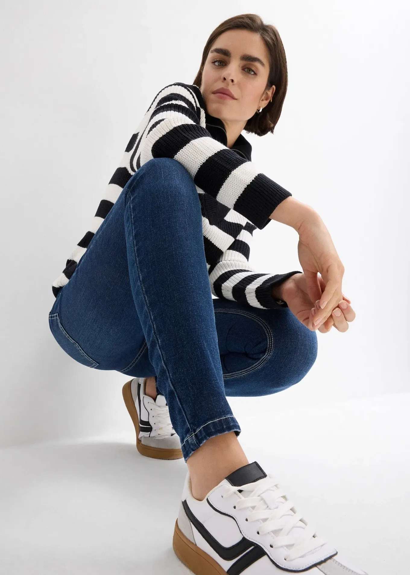 Jean skinny taille mi-haute, cropped