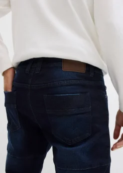 Jean slim extensible poches cargo, droit