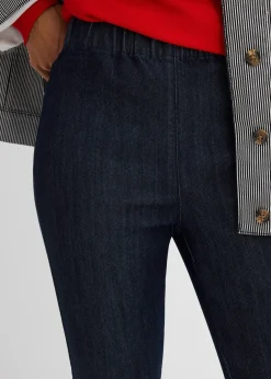 Jean slim taille haute, cropped