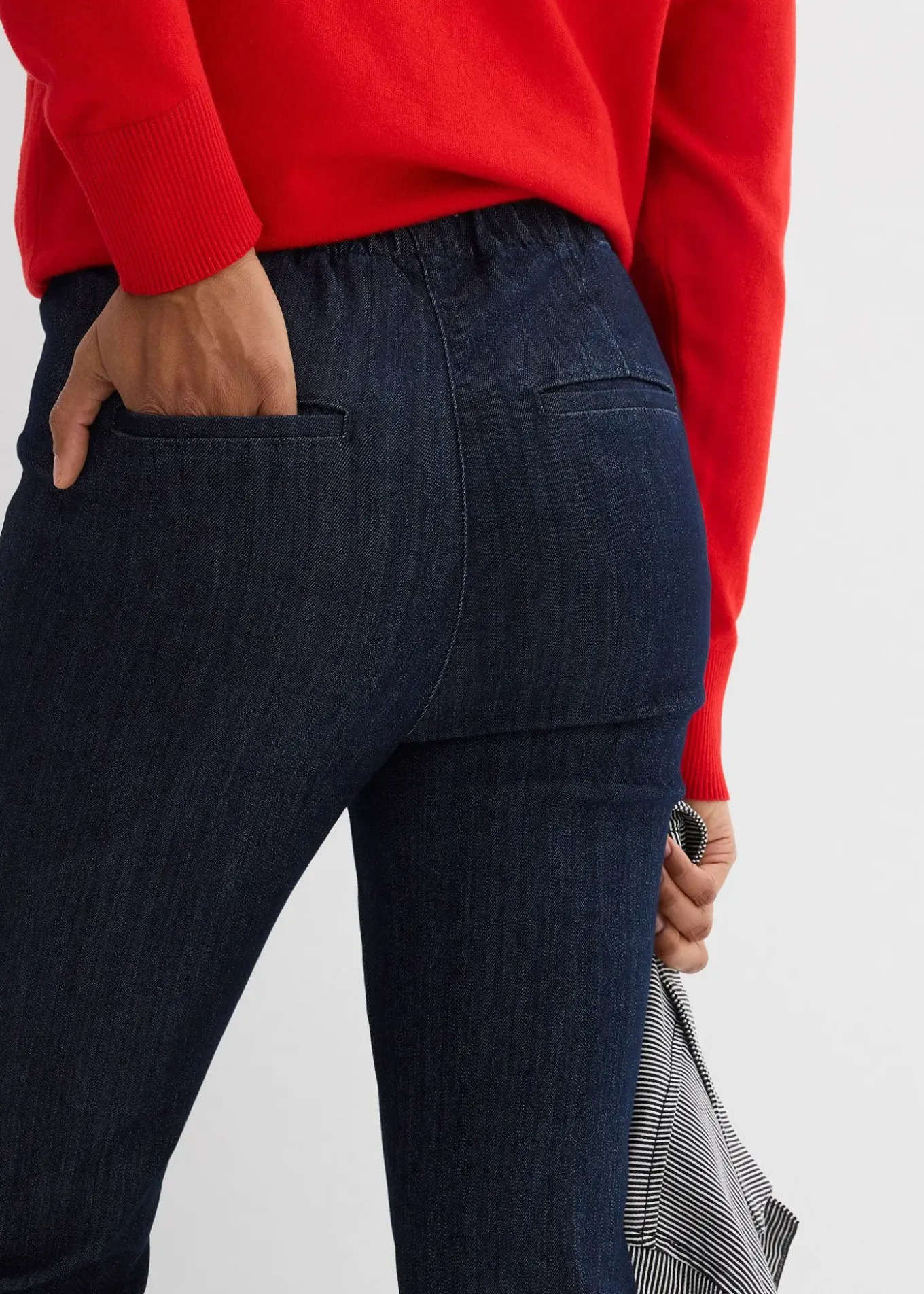 Jean slim taille haute, cropped