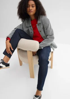 Jean slim taille haute, cropped