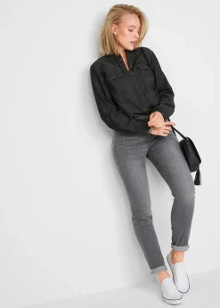 Jean slim taille haute, extensible et confortable