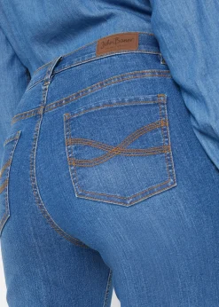 Jean slim, taille mi-haute, longueur 3/4