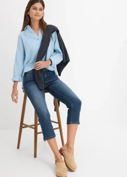 Jean slim taille mi-haute, raccourci