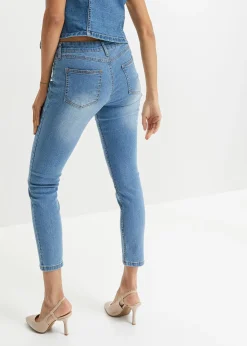 Jean slim taille mi-haute, cropped