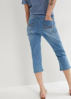 Jean slim, taille mi-haute, longueur 3/4
