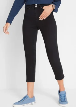 Jean slim, taille mi-haute élastiquée