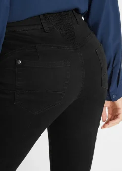 Jean slim, taille mi-haute élastiquée