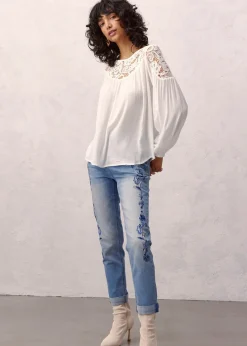 Jean slim taille mi-haute, court