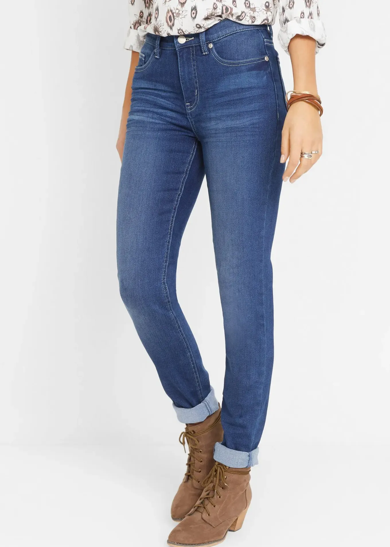 Jean slim taille mi-haute, extensible