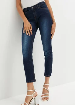 Jean slim taille mi-haute, cropped